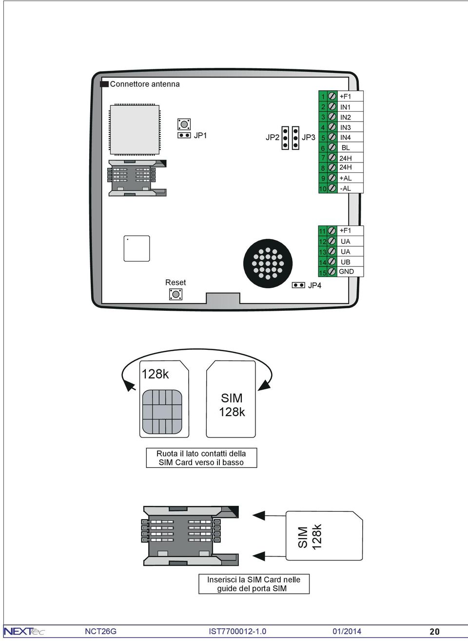 128k Ruta il lat cntatti della SIM Card vers il bass SIM 128k