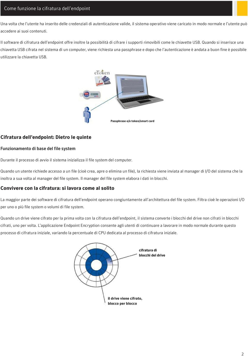 Quando si inserisce una chiavetta USB cifrata nel sistema di un computer, viene richiesta una passphrase e dopo che l autenticazione è andata a buon fine è possibile utilizzare la chiavetta USB.