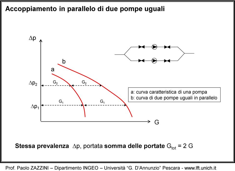 pompa b: curva di due pompe uguali in parallelo G