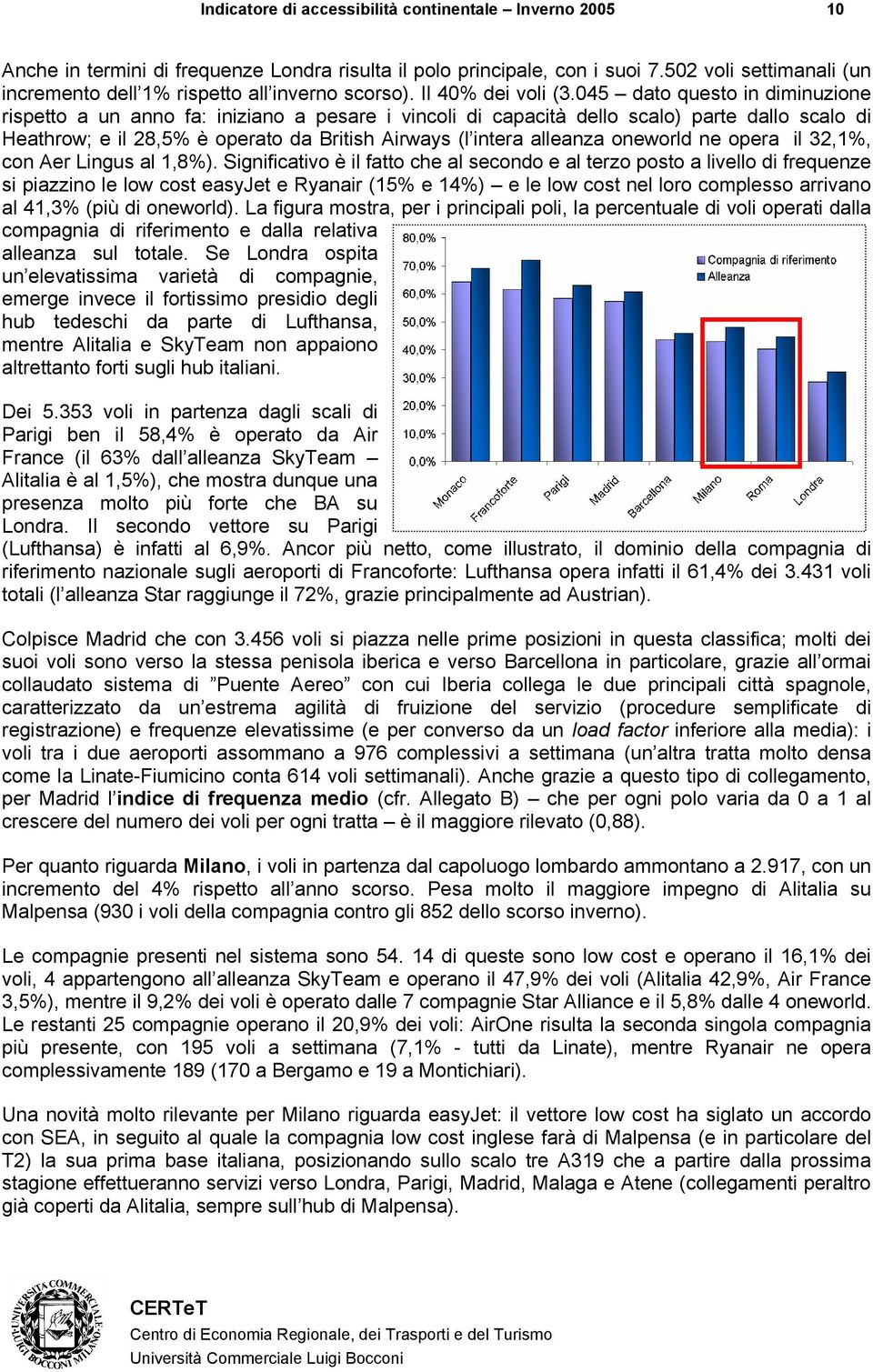 045 dato questo in diminuzione rispetto a un anno fa: iniziano a pesare i vincoli di capacità dello scalo) parte dallo scalo di Heathrow; e il 28,5% è operato da British Airways (l intera alleanza