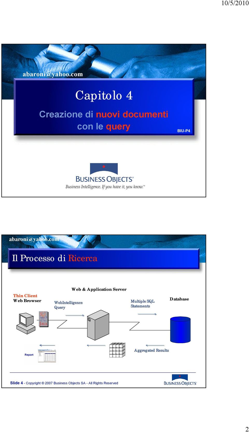 WebIntelligence Query Multiple SQL Statements Database Aggregated