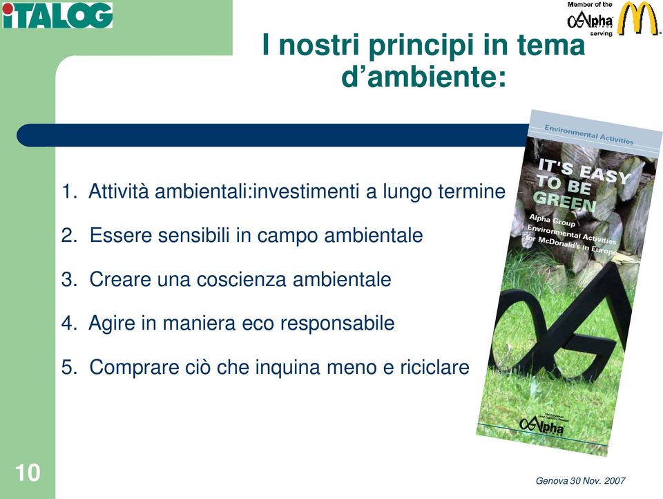 Essere sensibili in campo ambientale 3.