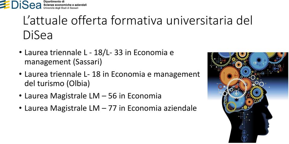 triennale L- 18 in Economia e management del turismo (Olbia)
