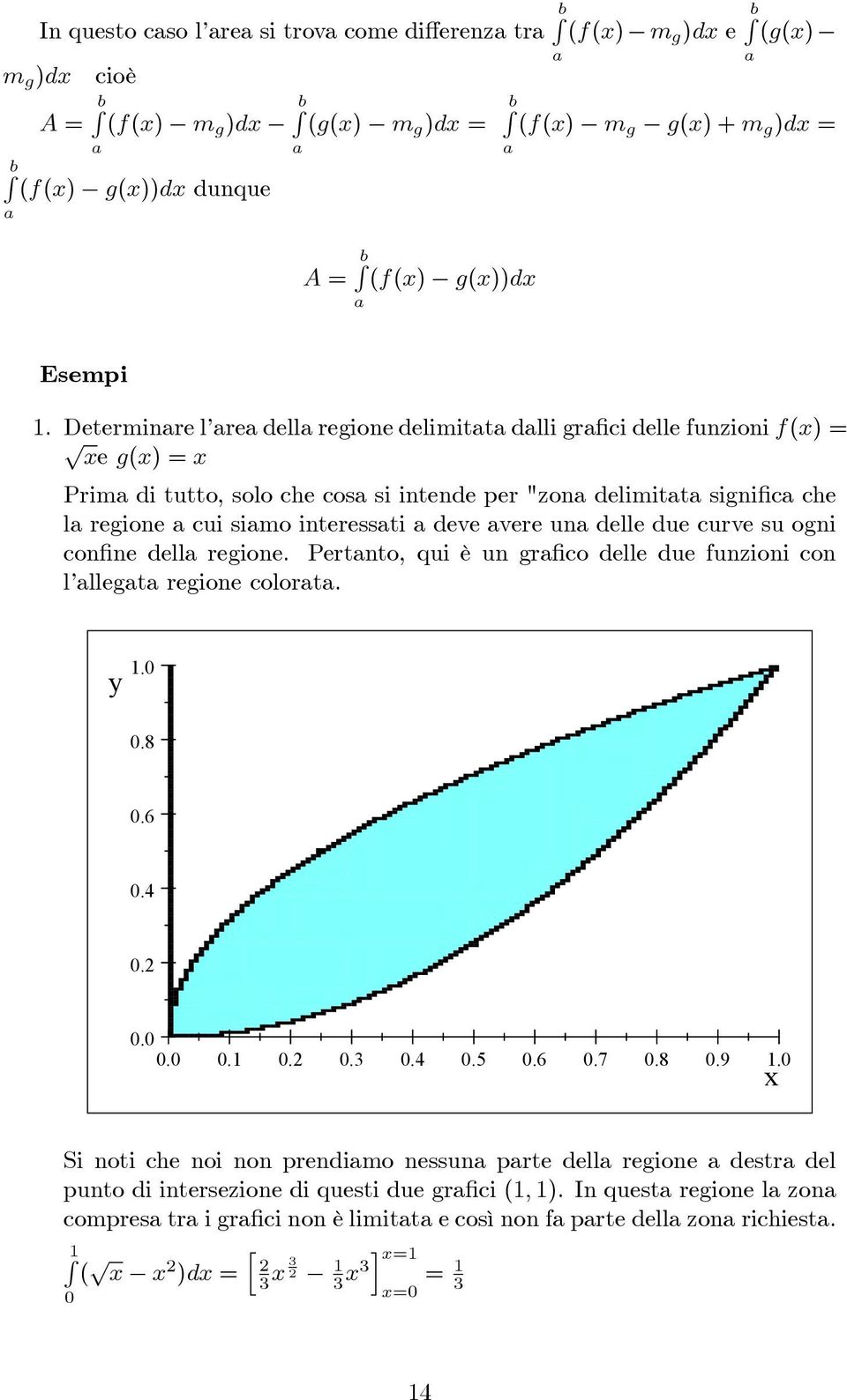 deve vere un delle due curve su ogni con ne dell regione. Pertnto, qui è un gr co delle due funzioni con l llegt regione colort...8.6..........6.7.8.9.