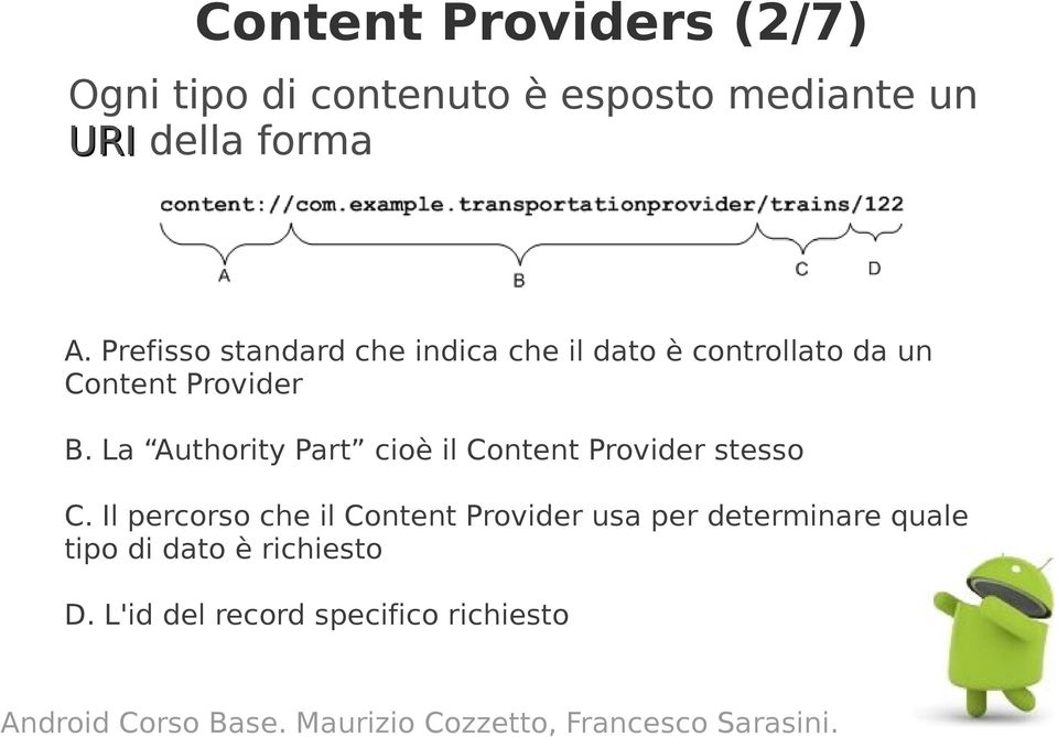 La Authority Part cioè il Content Provider stesso C.