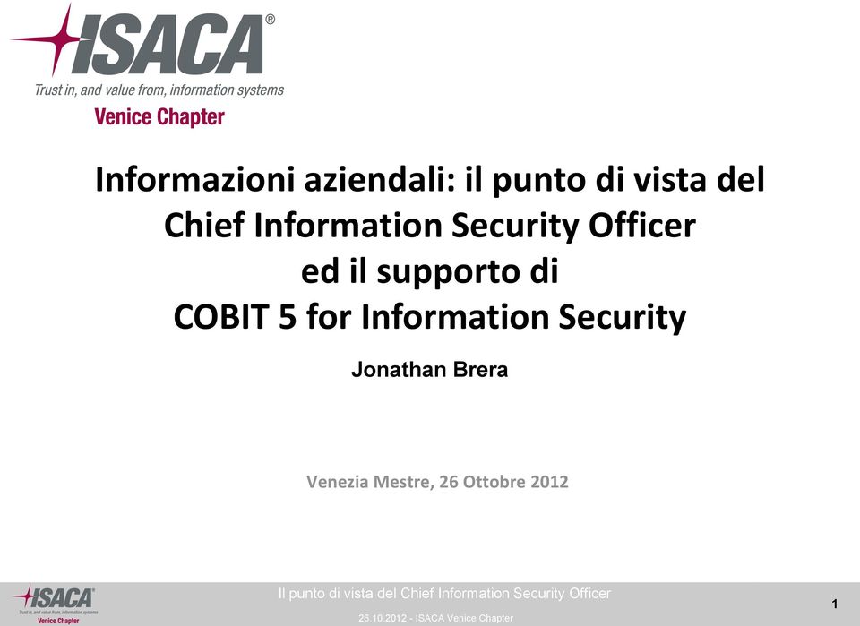 supporto di COBIT 5 for Information Security