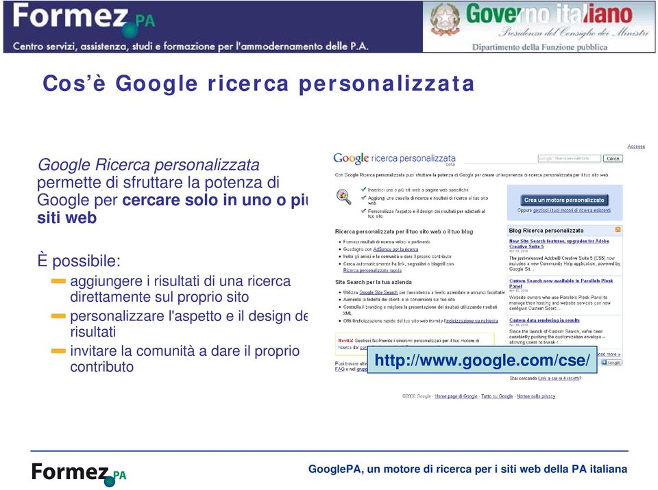 risultati di una ricerca direttamente sul proprio sito personalizzare l'aspetto e il