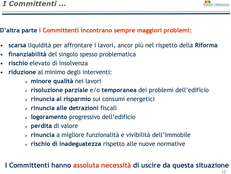 temporanea dei problemi dell edificio rinuncia al risparmio sui consumi energetici rinuncia alle detrazioni fiscali logoramento progressivo dell edificio perdita di