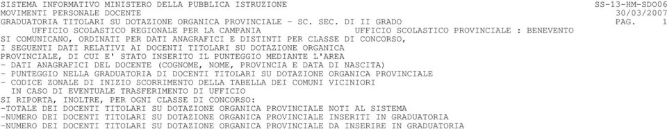 MEDIANTE L'AREA - DATI ANAGRAFICI DEL DOCENTE (COGNOME, NOME, PROVINCIA E DATA DI NASCITA) - PUNTEGGIO NELLA GRADUATORIA DI DOCENTI TITOLARI SU DOTAZIONE ORGANICA PROVINCIALE - CODICE ZONALE DI