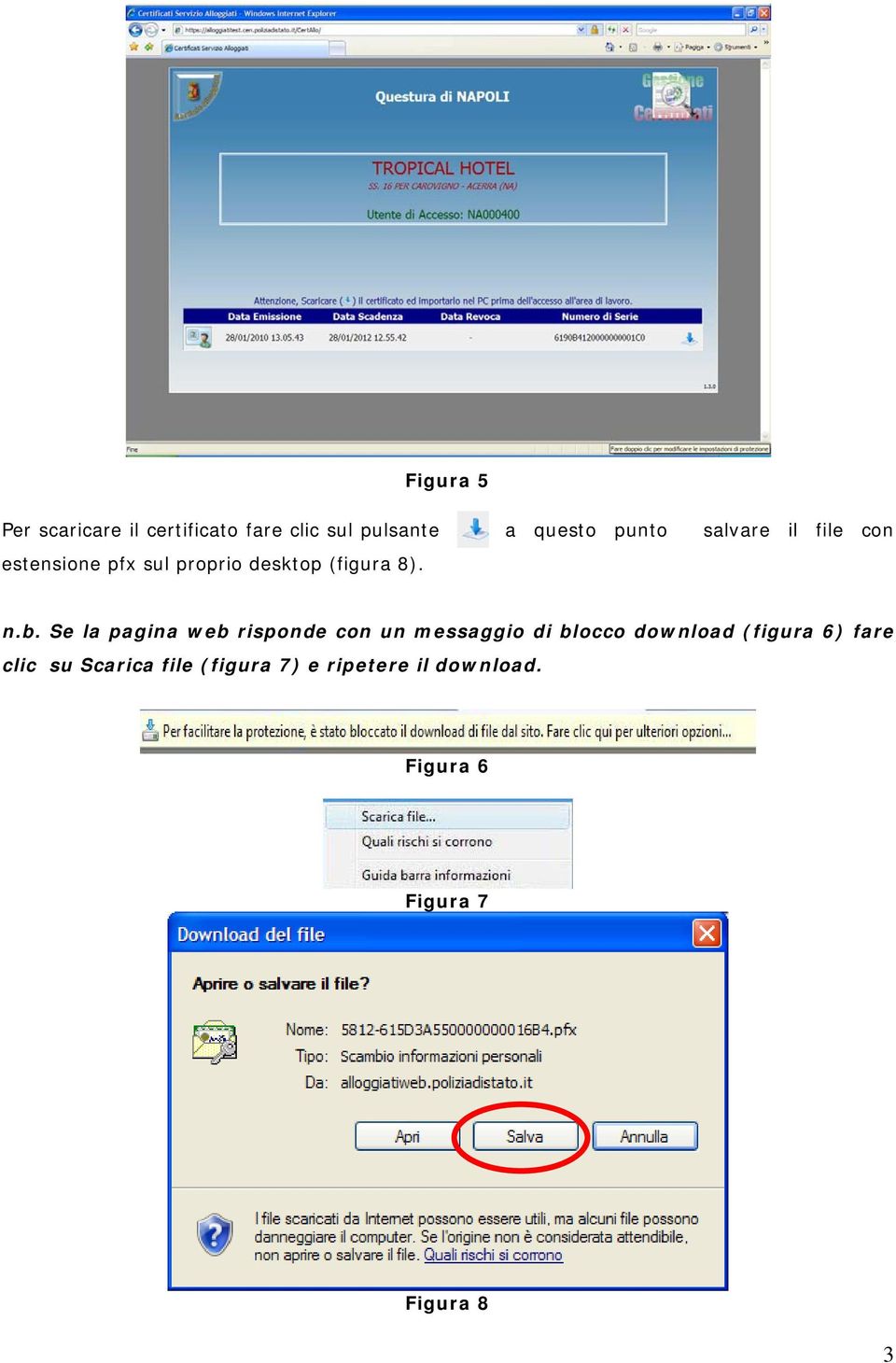 Se la pagina web risponde con un messaggio di blocco download (figura 6) fare