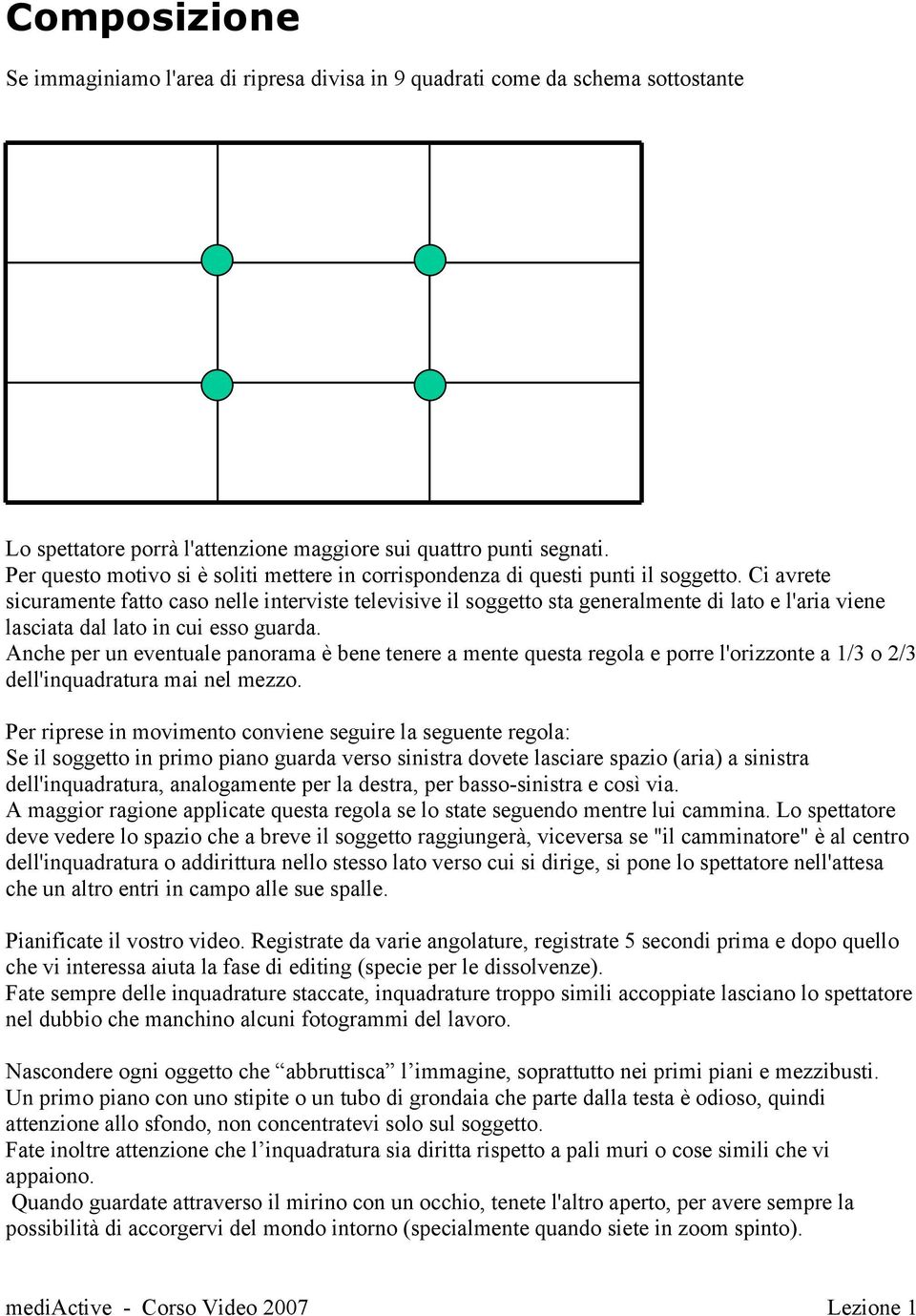 Ci avrete sicuramente fatto caso nelle interviste televisive il soggetto sta generalmente di lato e l'aria viene lasciata dal lato in cui esso guarda.