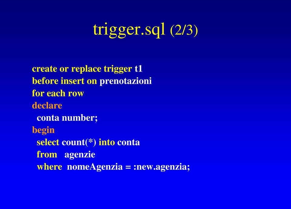 insert on prenotazioni for each row declare