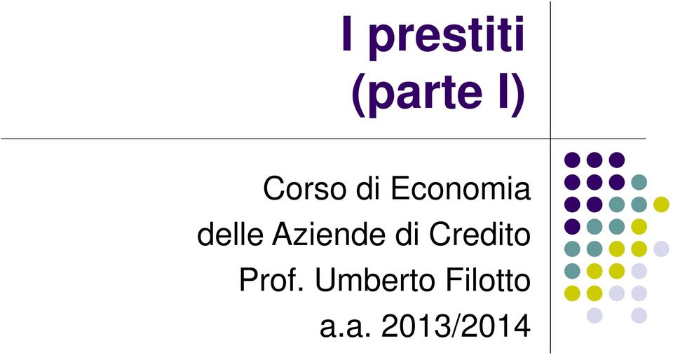 Aziende di Credito Prof.