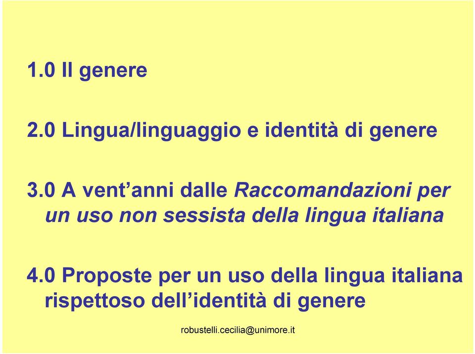 0 A vent anni dalle Raccomandazioni per un uso non