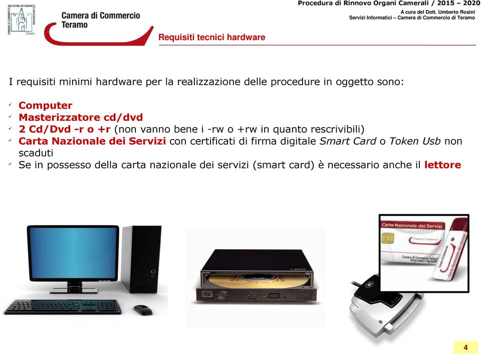 rescrivibili) Carta Nazionale dei Servizi con certificati di firma digitale Smart Card o Token Usb