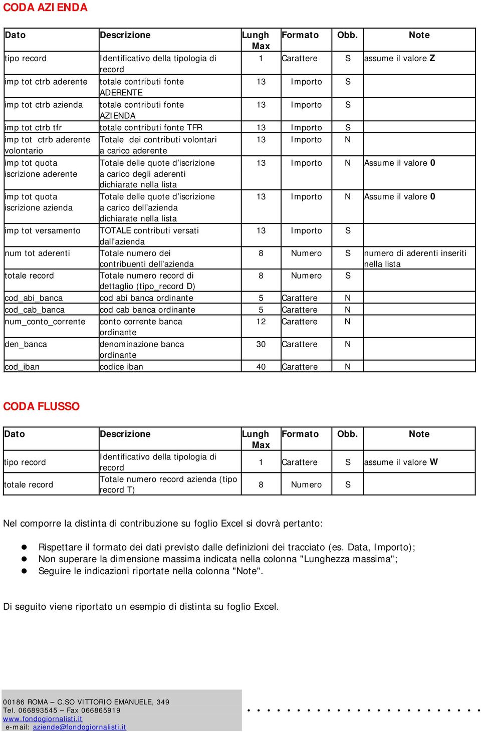 ctrb tfr totale contributi fonte TFR 13 Importo S imp tot ctrb Totale dei contributi volontari 13 Importo N volontario a carico imp tot quota Totale delle quote d iscrizione 13 Importo N Assume il