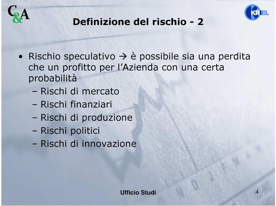 probabilità Rischi di mercato Rischi finanziari Rischi di