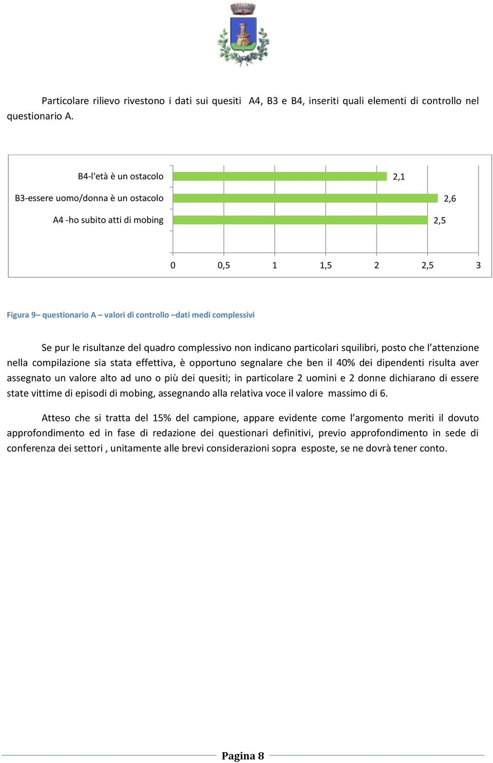 risultanze del quadro complessivo non indicano particolari squilibri, posto che l attenzione nella compilazione sia stata effettiva, è opportuno segnalare che ben il 40% dei dipendenti risulta aver