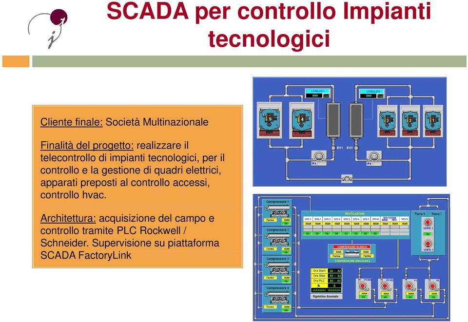 quadri elettrici, apparati preposti al controllo accessi, controllo hvac.