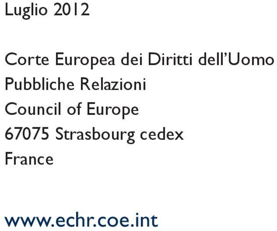 Relazioni Council of Europe