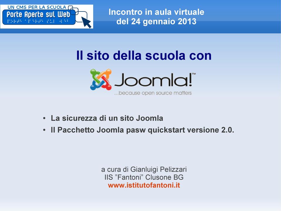 Pacchetto Joomla pasw quickstart versione 2.0.
