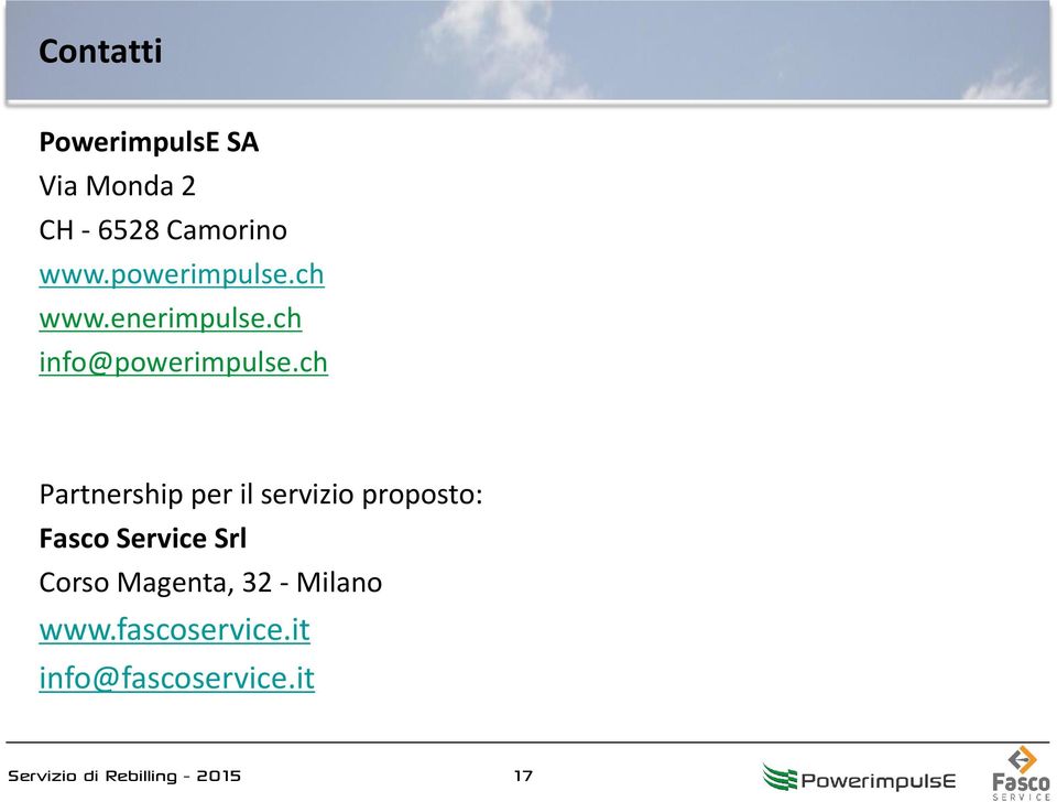 ch Partnership per il servizio proposto: Fasco Service Srl