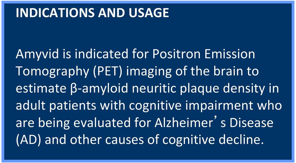 plaque density in adult patients with cognitive impairment who are