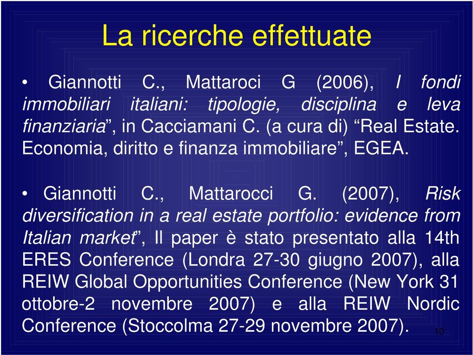 Economia, diritto e finanza immobiliare, EGEA. Giannotti C., Mattarocci G.