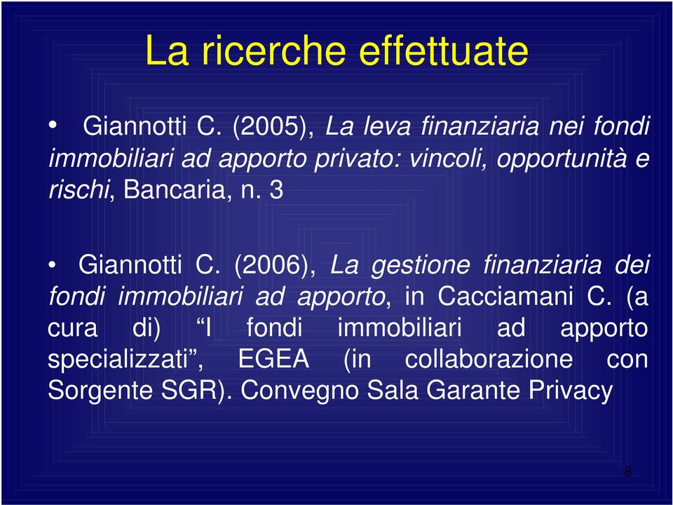 rischi, Bancaria, n. 3 Giannotti C.