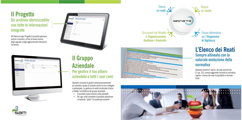 Il Gruppo Aziendale Per gestire il tuo albero aziendale e tutti i suoi rami Elenco dei reati Documenti del Modello di Organizzazione, Gestione e Controllo Mappa dei rischi Flusso informativo per l