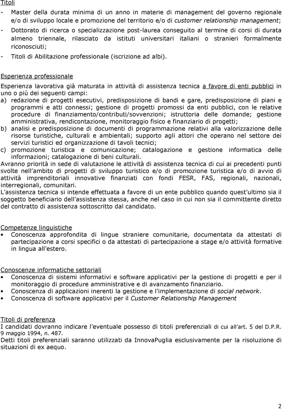 Abilitazione professionale (iscrizione ad albi).