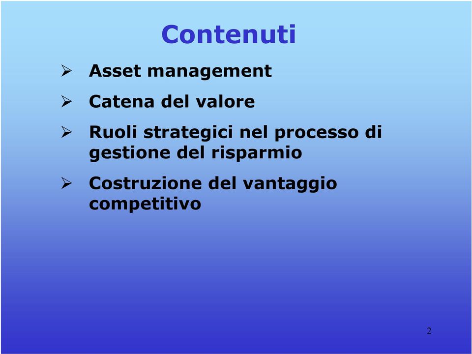 processo di gestione del risparmio