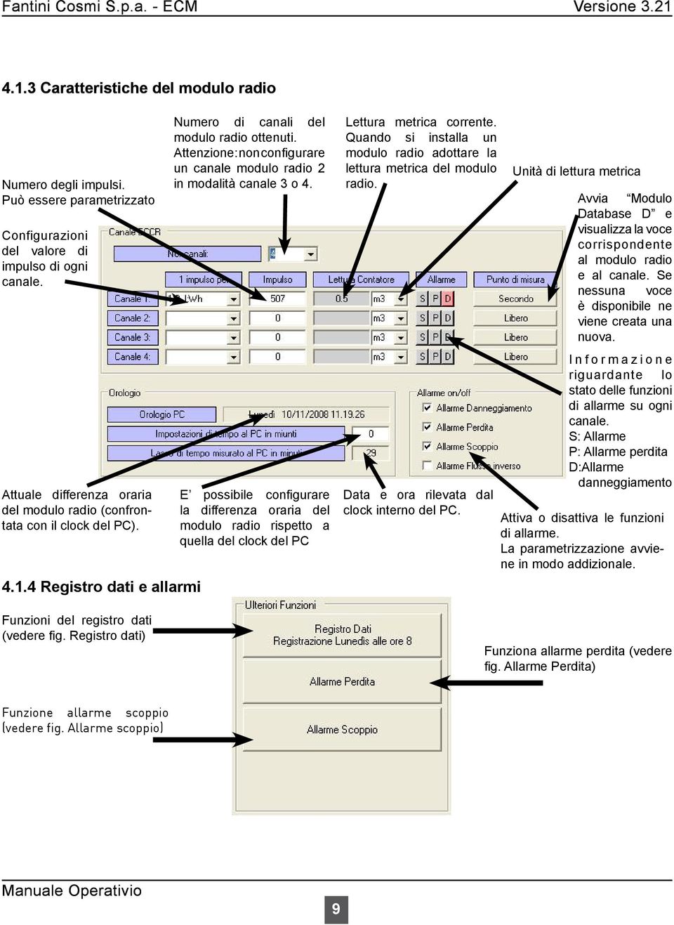 Registro dati) Numero di canali del modulo radio ottenuti. Attenzione: non configurare un canale modulo radio 2 in modalità canale 3 o 4.