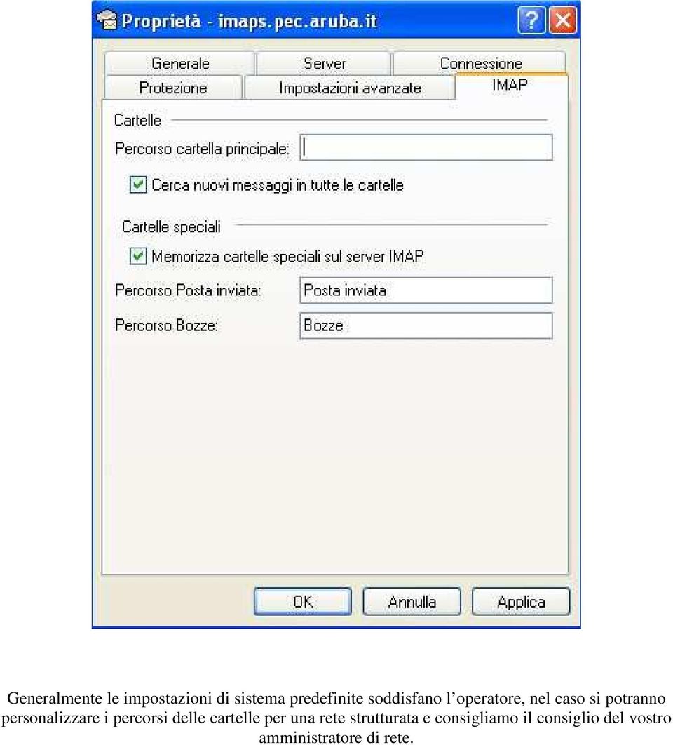 personalizzare i percorsi delle cartelle per una rete