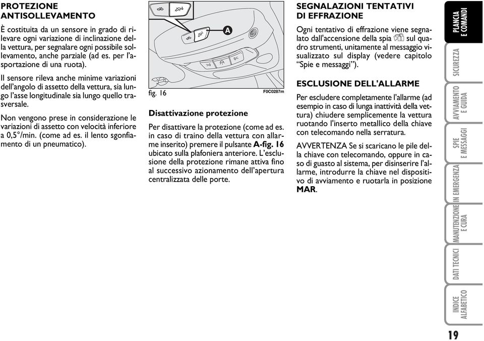 Non vengono prese in considerazione le variazioni di assetto con velocità inferiore a 0,5 /min. (come ad es. il lento sgonfiamento di un pneumatico). fig.