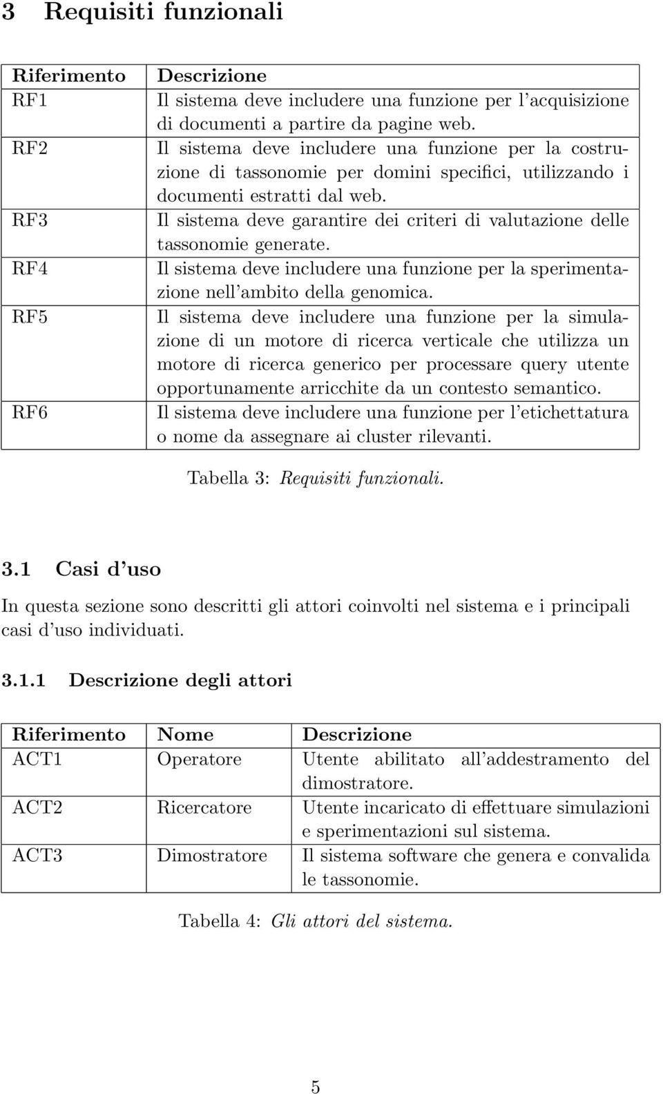 Il sistema deve garantire dei criteri di valutazione delle tassonomie generate. Il sistema deve includere una funzione per la sperimentazione nell ambito della genomica.