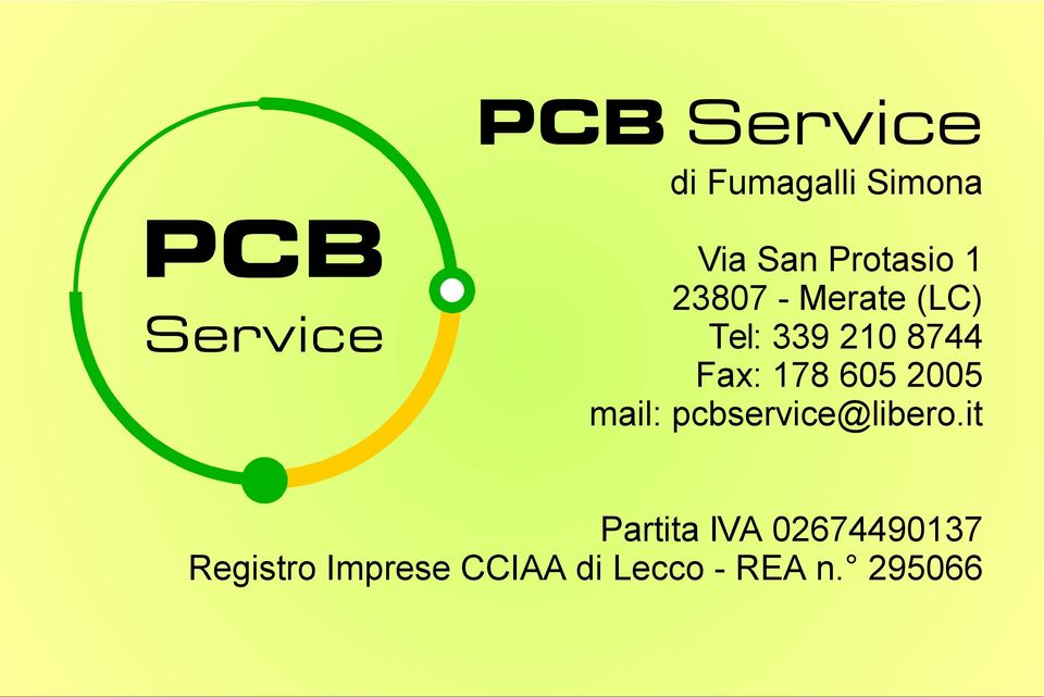 Fax:178 6052005 mail:pcbservice@libero.