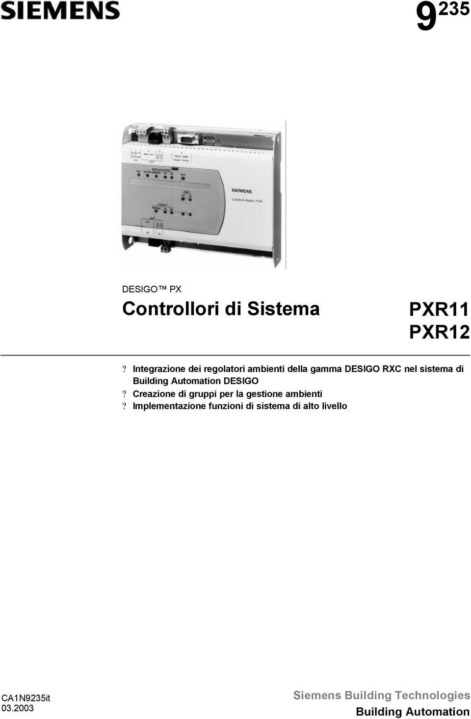 Building Automation DESIGO? Creazione di gruppi per la gestione ambienti?