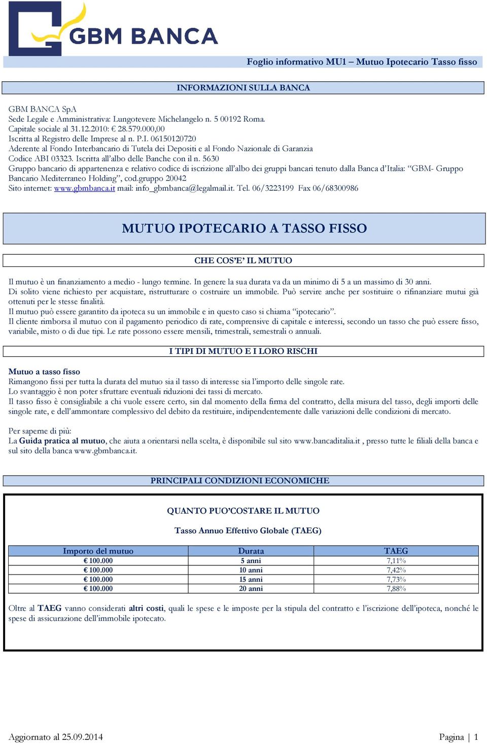 5630 Gruppo bancario di appartenenza e relativo codice di iscrizione all albo dei gruppi bancari tenuto dalla Banca d Italia: GBM- Gruppo Bancario Mediterraneo Holding, cod.