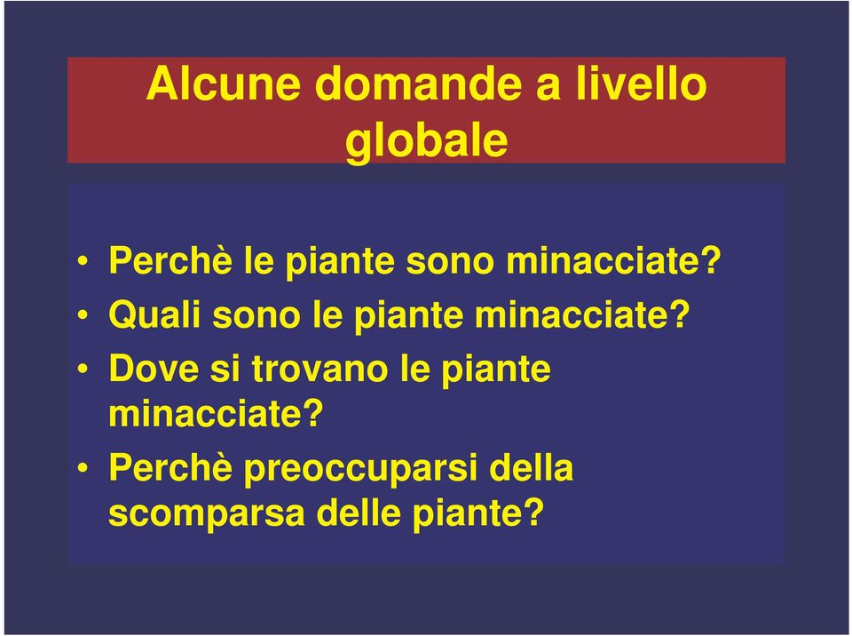 Quali sono le piante minacciate?