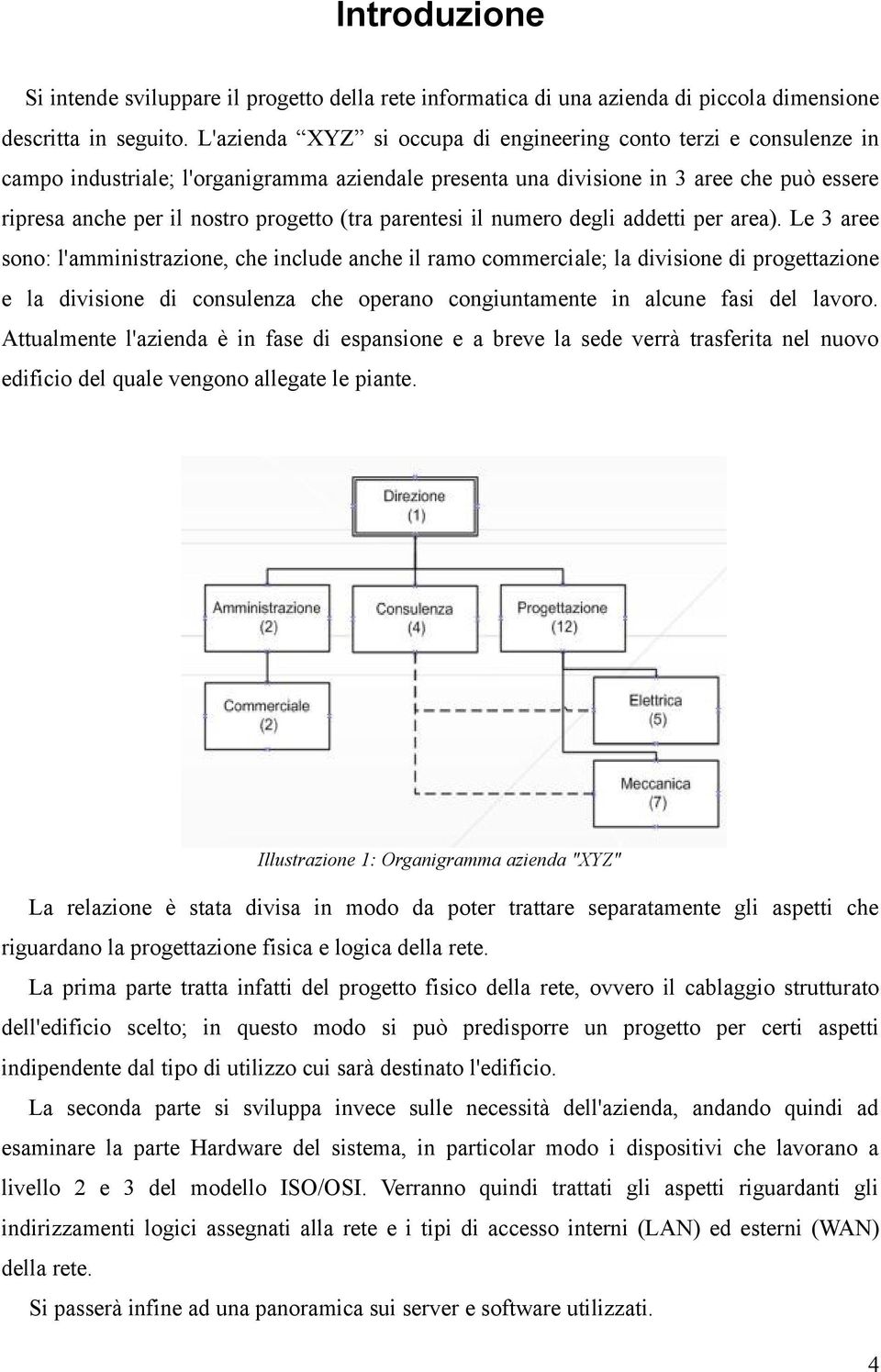 (tra parentesi il numero degli addetti per area).