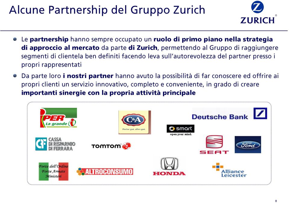 del partner presso i propri rappresentati Da parte loro i nostri partner hanno avuto la possibilità di far conoscere ed offrire ai