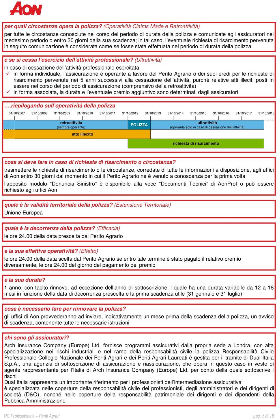 sua scadenza; in tal caso, l eventuale richiesta di risarcimento pervenuta in seguito comunicazione è considerata come se fosse stata effettuata nel periodo di durata della polizza e se si cessa l