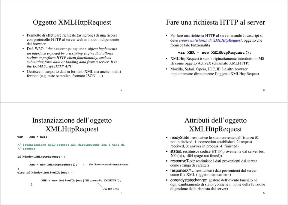 server. It is the ECMAScript HTTP API Gestisce il trasporto dati in formato XML ma anche in altri formati (e.g.