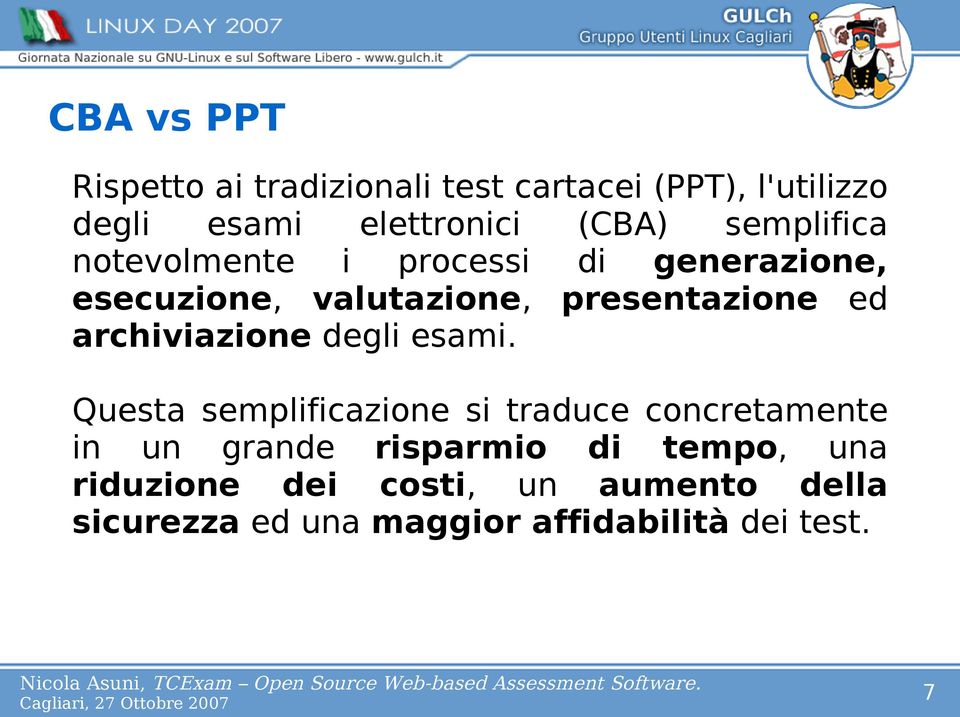 archiviazione degli esami.