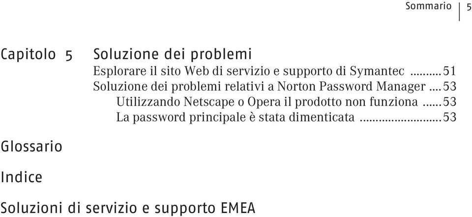 ..53 Utilizzando Netscape o Opera il prodotto non funziona.