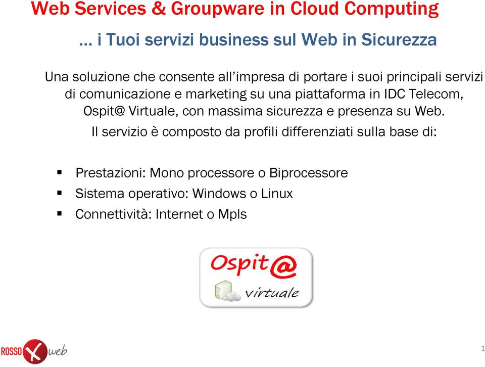 Telecom, Ospit@ Virtuale, con massima sicurezza e presenza su Web.