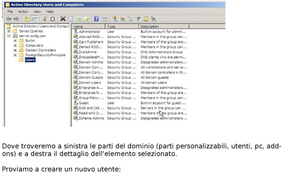 addons) e a destra il dettaglio