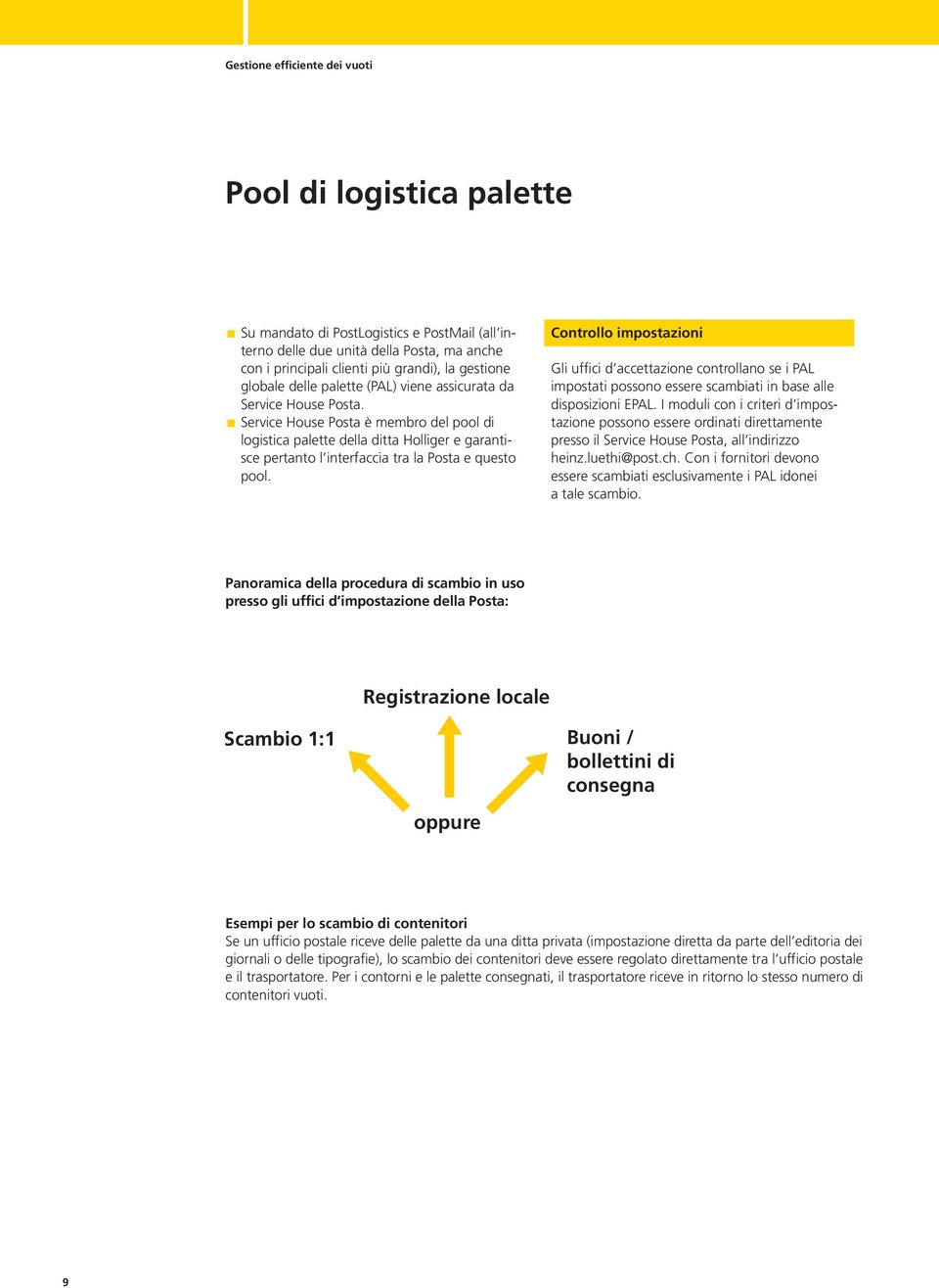 Controllo impostazioni Gli uffici d accettazione controllano se i PAL impostati possono essere scambiati in base alle disposizioni EPAL.