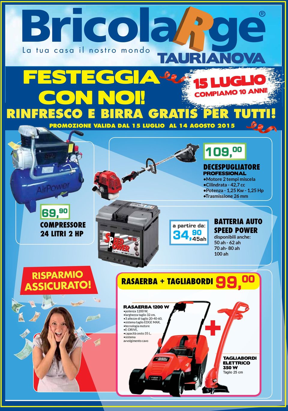 69, 90 compressore 24 litri 2 hp RISPARMIO ASSICURATO!